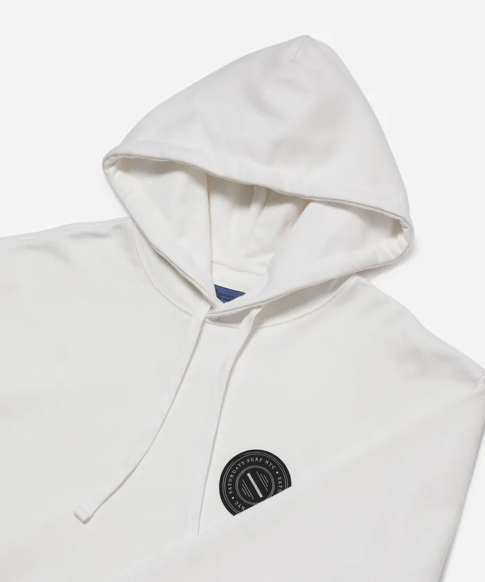 Men Saturdays NYC Sweatshirts and Sweatpants Ditch Slash Badge Hoodie Ivory Men Saturdays NYC Sweatshirts and Sweatpants Ditch Slash Badge Hoodie Ivory