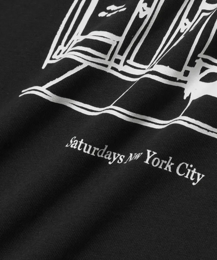 Men Saturdays NYC Tees Cafe Standard LS Tee Black Men Saturdays NYC Tees Cafe Standard LS Tee Black