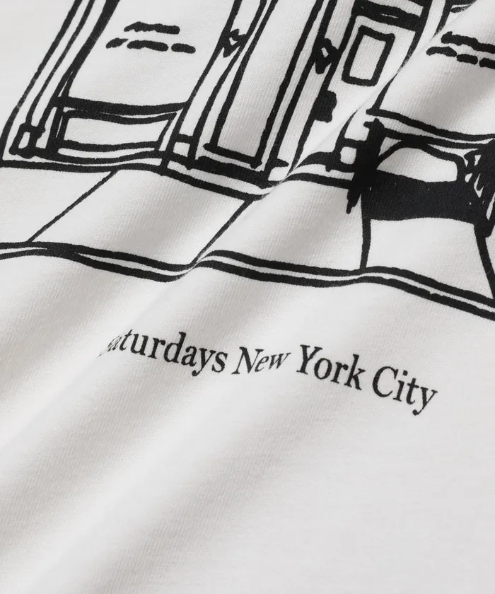 Men Saturdays NYC Tees Cafe Standard LS Tee Ivory Men Saturdays NYC Tees Cafe Standard LS Tee Ivory