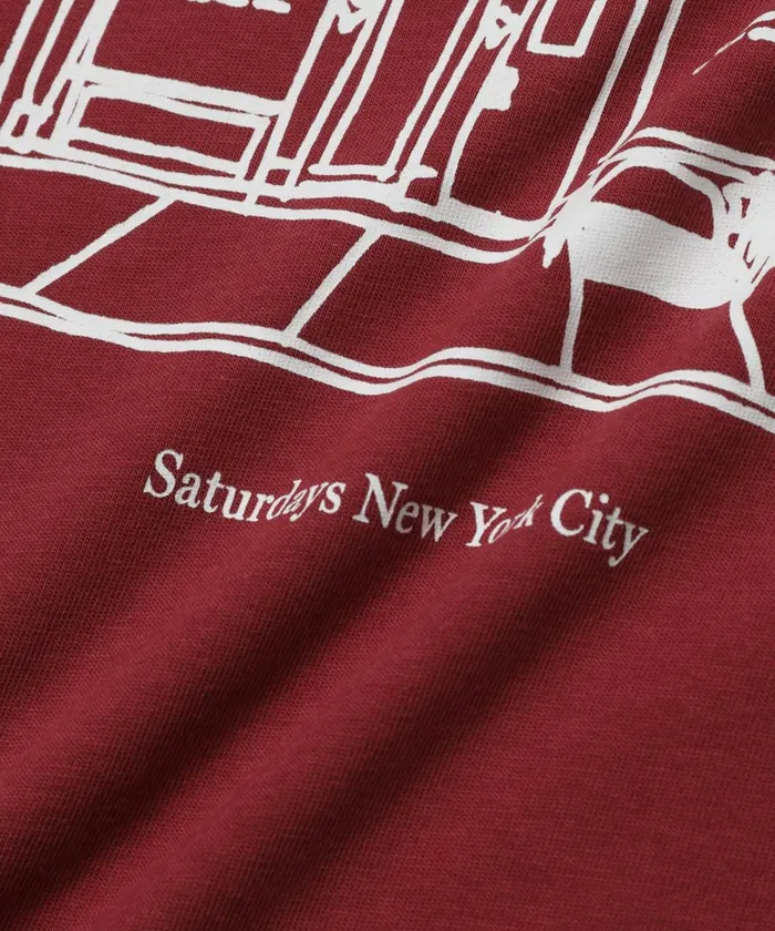 Men Saturdays NYC Tees Cafe Standard LS Tee Rhubarb Men Saturdays NYC Tees Cafe Standard LS Tee Rhubarb