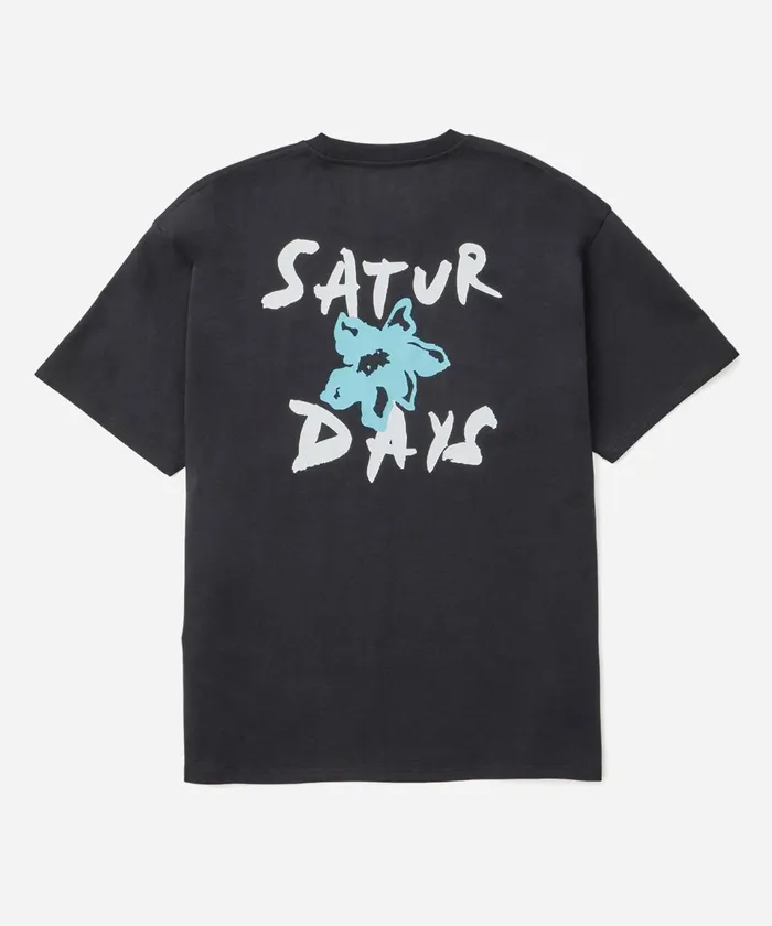 Men Saturdays NYC Tees Flower Relaxed SS Tee Black