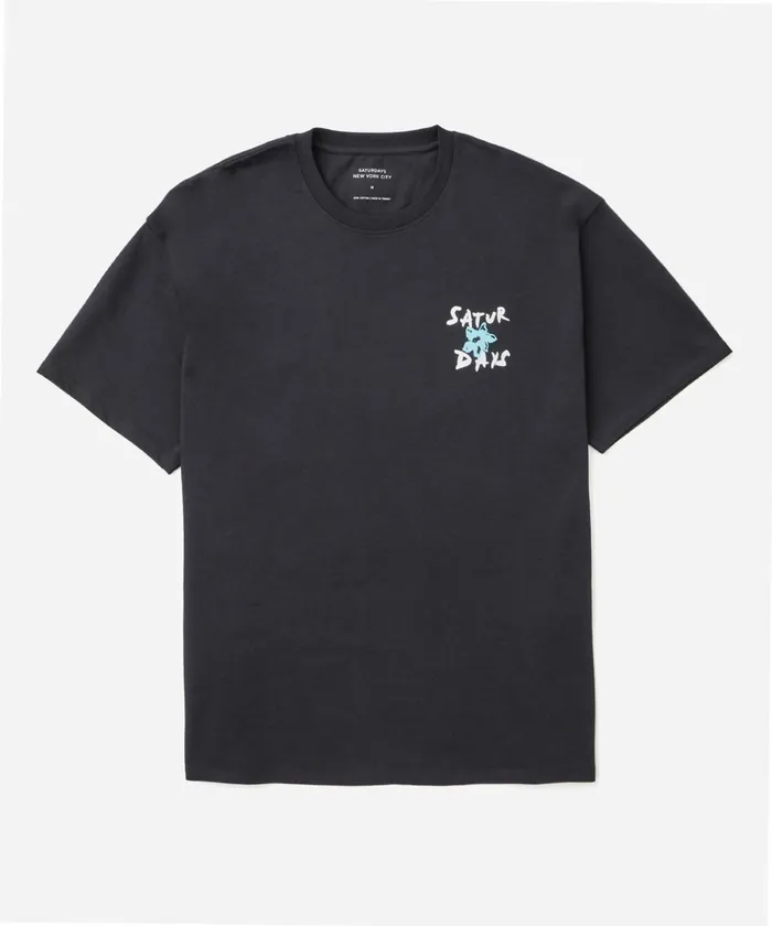 Men Saturdays NYC Tees Flower Relaxed SS Tee Black Men Saturdays NYC Tees Flower Relaxed SS Tee Black