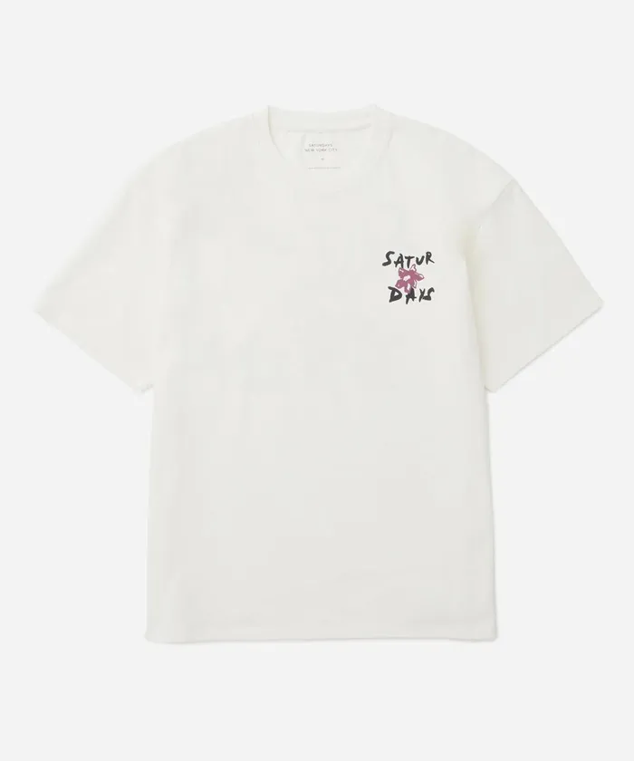 Men Saturdays NYC Tees Flower Relaxed SS Tee Ivory Men Saturdays NYC Tees Flower Relaxed SS Tee Ivory