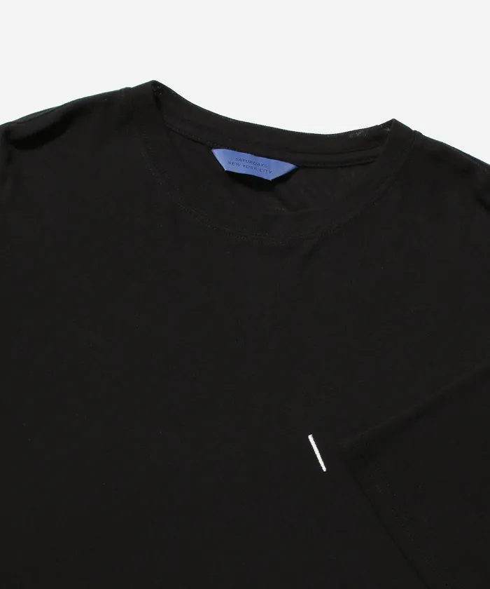 Men Saturdays NYC Tees Merino Jersey Standard SS Tee Black
