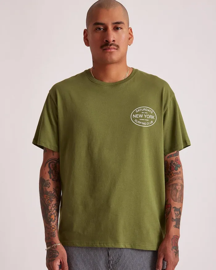 Men Saturdays NYC Tees Surfing Club Standard SS Tee Mayfly Men Saturdays NYC Tees Surfing Club Standard SS Tee Mayfly