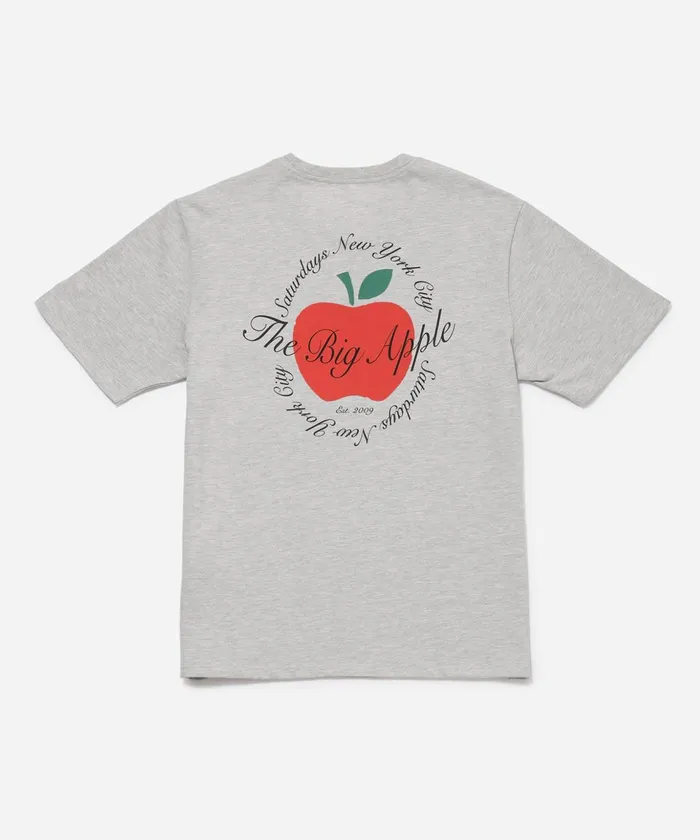 Men Saturdays NYC Tees The Big Apple Standard SS Tee Ashheather