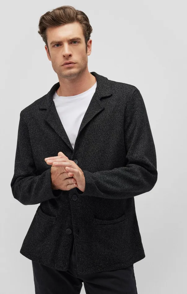 Men Sean Knit Blazer In Black Mavi Jeans Jackets