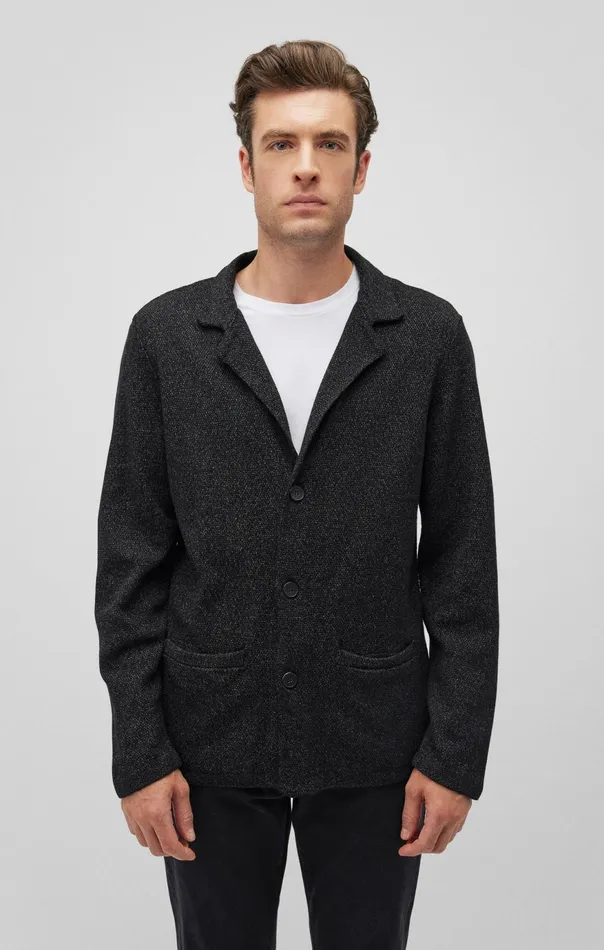Men Sean Knit Blazer In Black Mavi Jeans Jackets