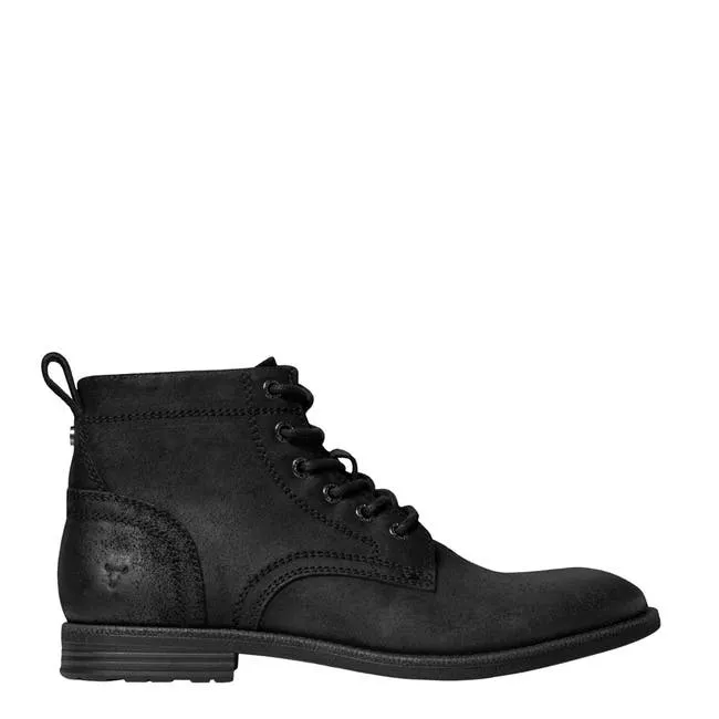 Men Sebastian Black Oil Suede Leather Boots Windsor Smith Boots