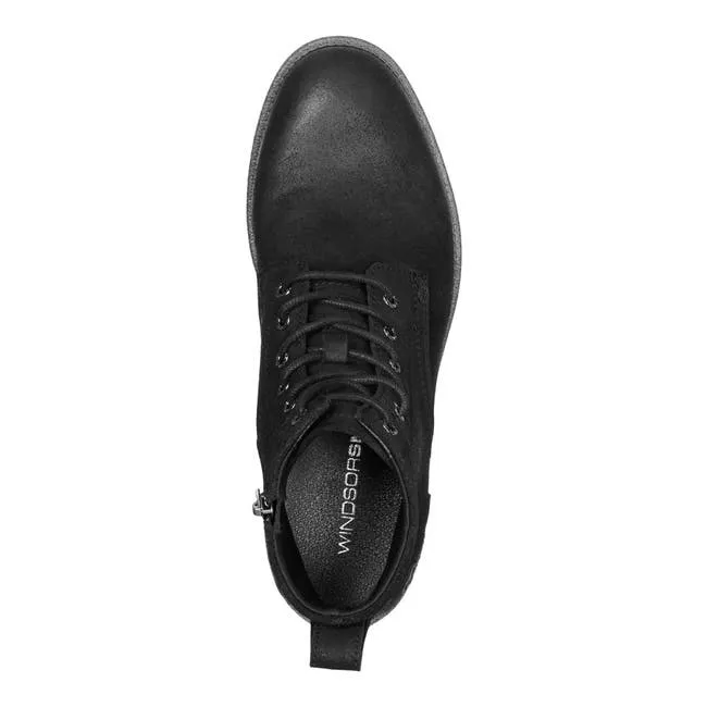 Men Sebastian Black Oil Suede Leather Boots Windsor Smith Boots