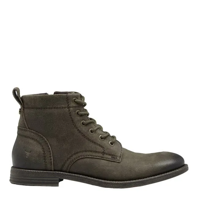 Men Sebastian Taupe Oil Suede Leather Boots Windsor Smith Boots