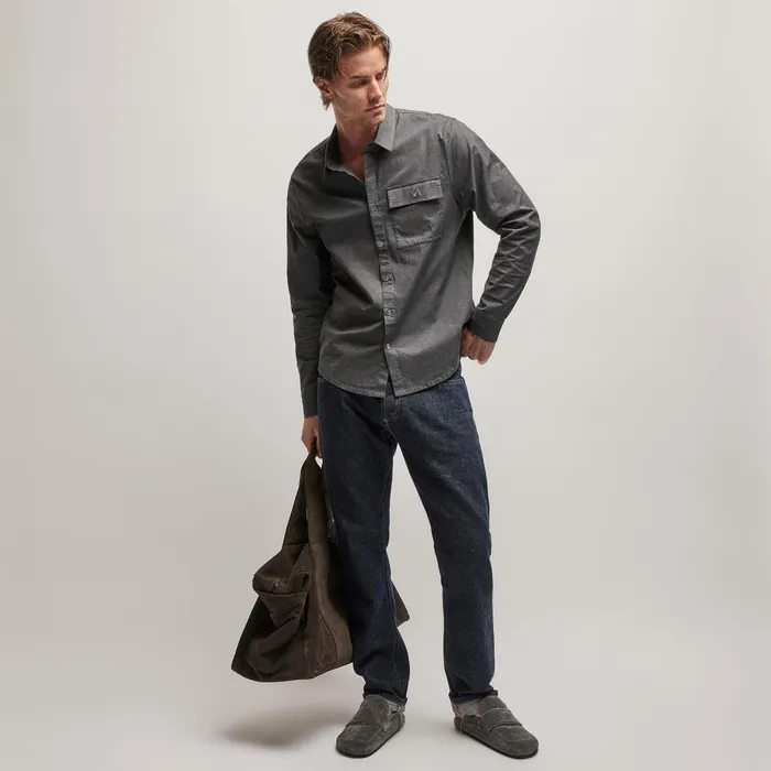 Men Shirting James Perse Garment Washed Shirt Anthracite