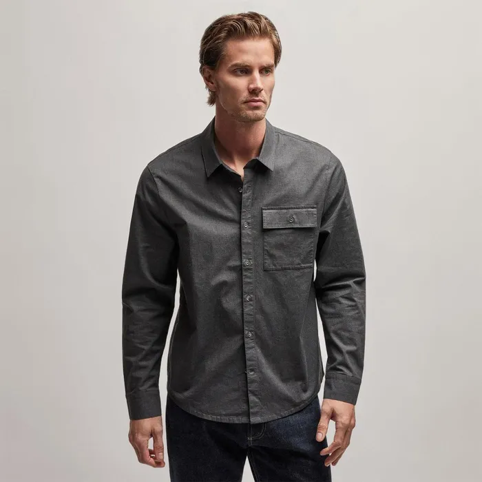 Men Shirting James Perse Garment Washed Shirt Anthracite