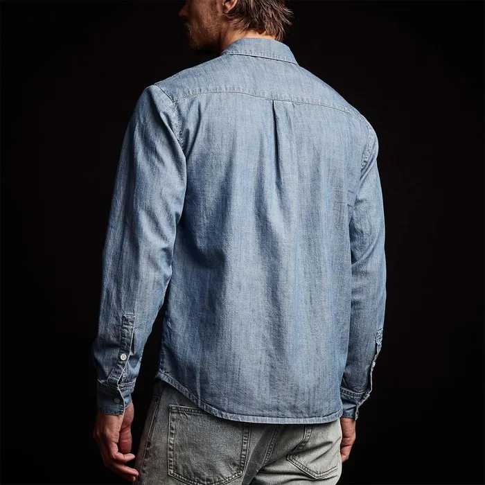 Men Shirting James Perse Lightweight Denim Shirt Light Wash