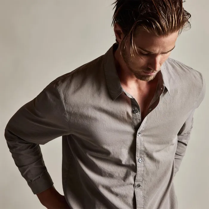 Men Shirting James Perse Standard Shirt Dapple Pigment