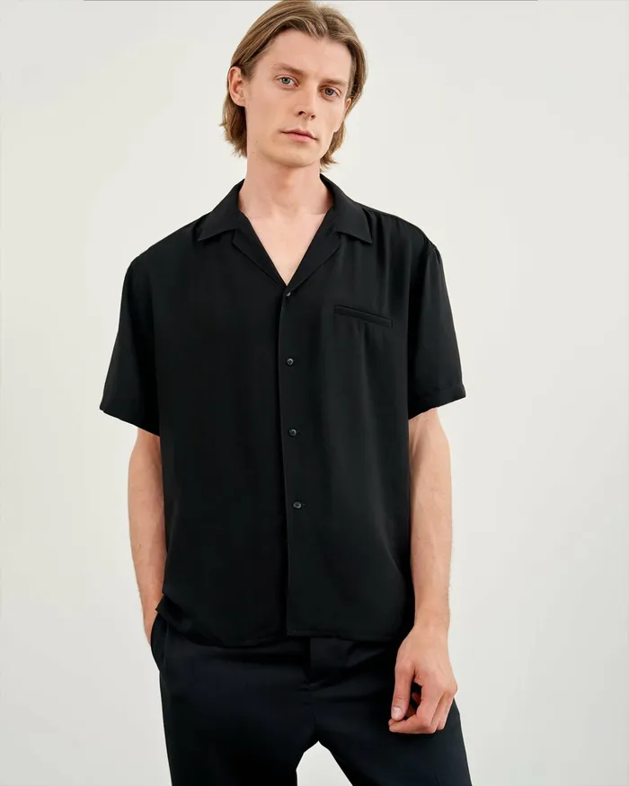 Men Shirts Nili Lotan CODY SHIRT Black
