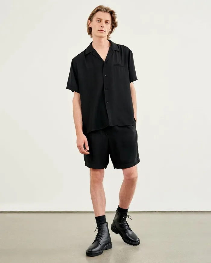 Men Shirts Nili Lotan CODY SHIRT Black