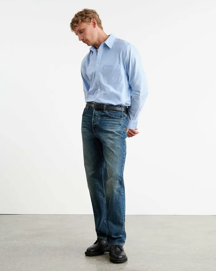 Men Shirts Nili Lotan FINN SHIRT Light Blue