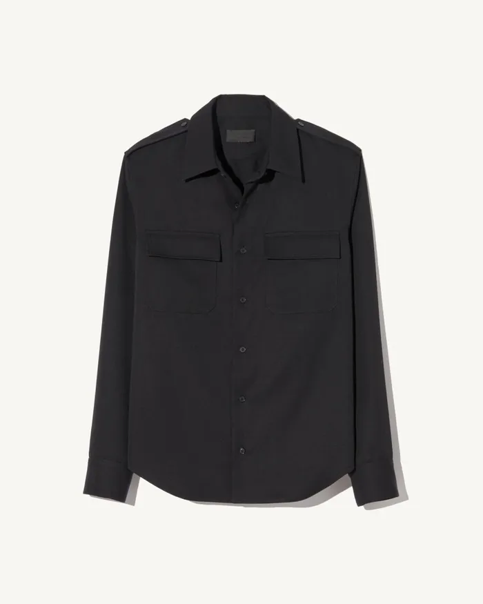 Men Shirts Nili Lotan MIRKO SHIRT Black