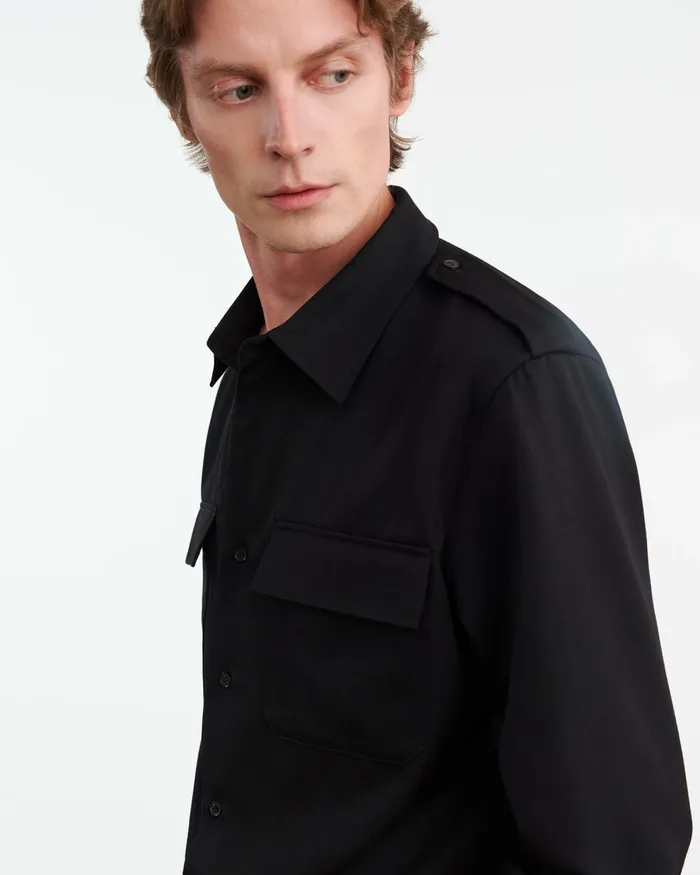Men Shirts Nili Lotan MIRKO SHIRT Black