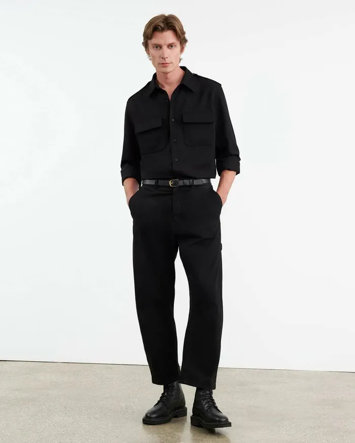 Men Shirts Nili Lotan MIRKO SHIRT Black
