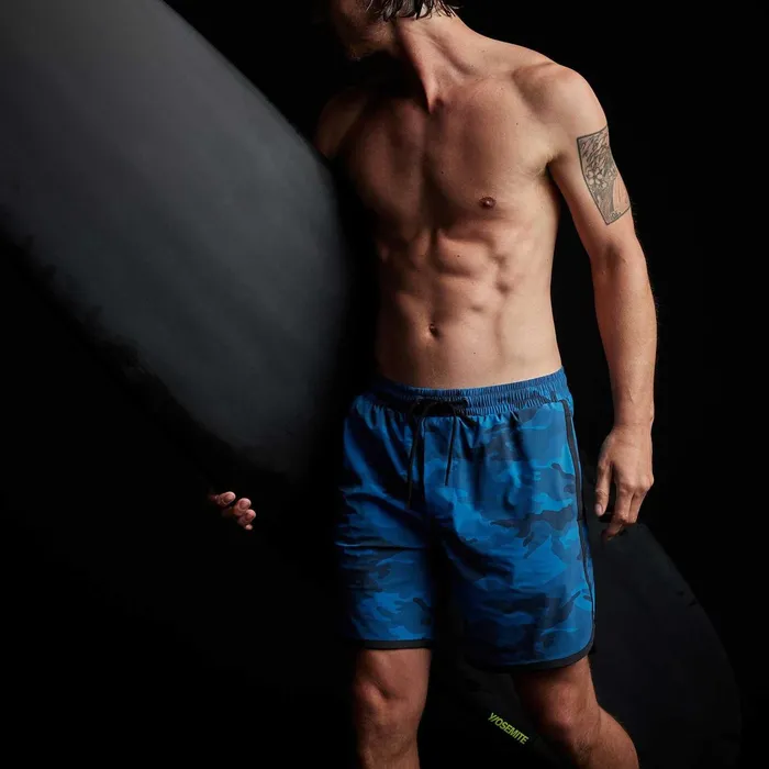 Men Shorts James Perse Camo Curve Hem Hybrid Trunk Pacific Camooxide