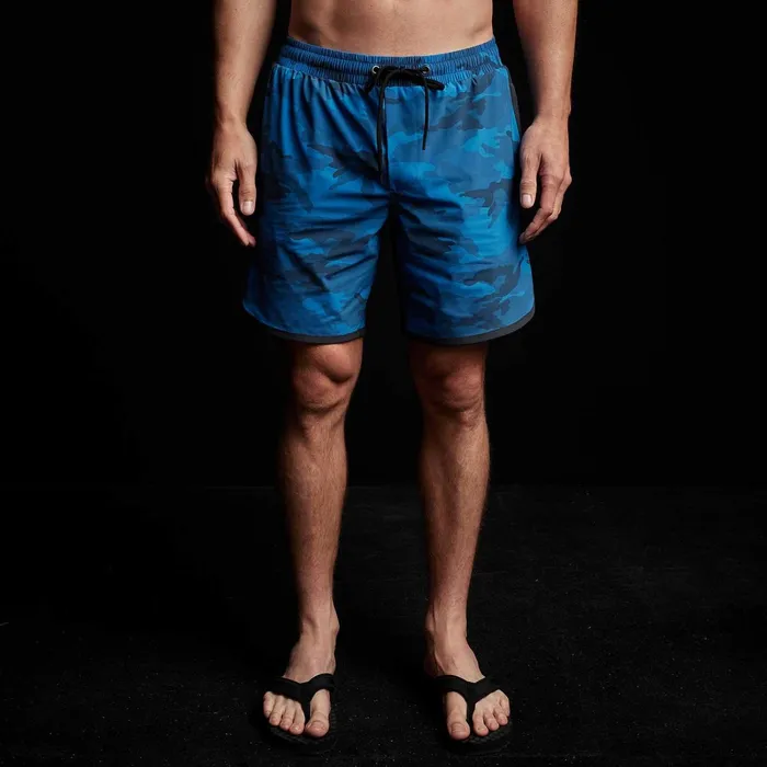 Men Shorts James Perse Camo Curve Hem Hybrid Trunk Pacific Camooxide