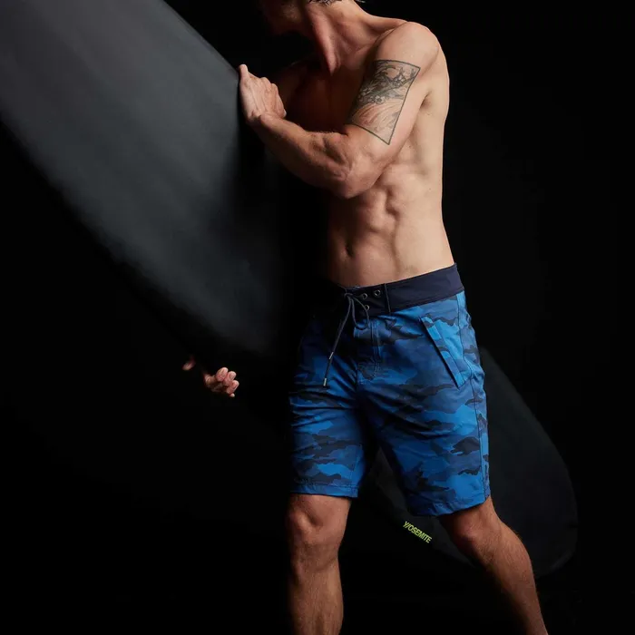 Men Shorts James Perse Camo Zip Pocket Boardshort Pacific Camodeep