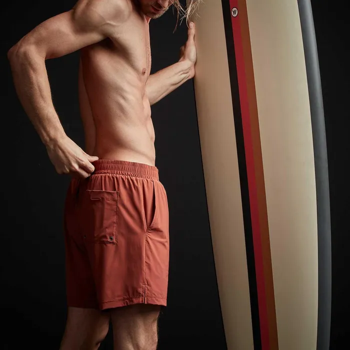 Men Shorts James Perse Split Hem Board Short Paprika