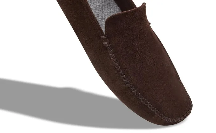 Men Slippers Manolo Blahnik DIGBY Dark Brown Suede Driving Shoes Men Slippers Manolo Blahnik DIGBY Dark Brown Suede Driving Shoes