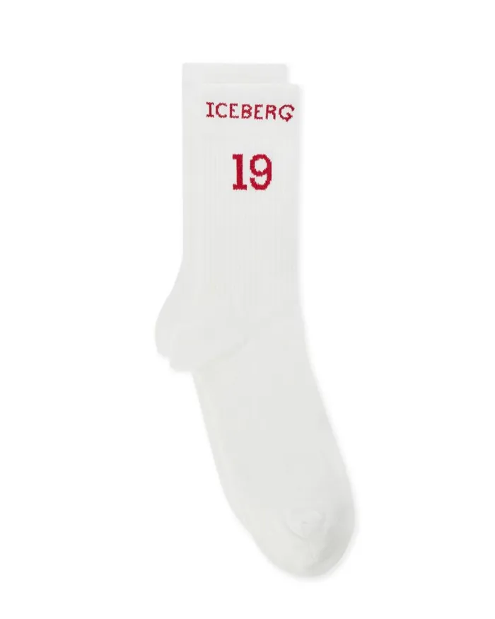 Men SOCKS Iceberg Cotton Sock With Logo And Date 19 And 74