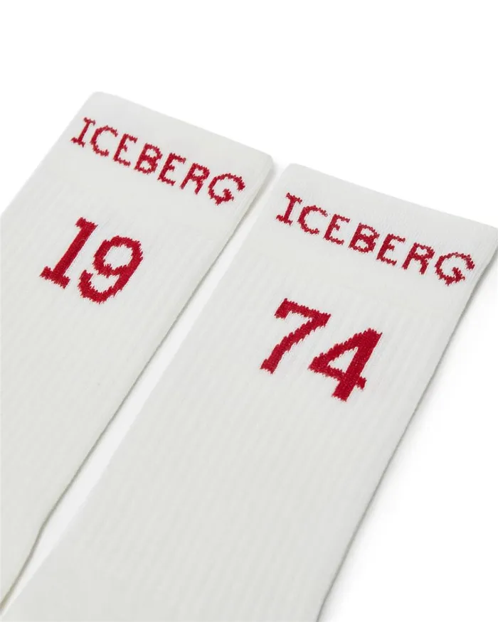 Men SOCKS Iceberg Cotton Sock With Logo And Date 19 And 74 Men SOCKS Iceberg Cotton Sock With Logo And Date 19 And 74