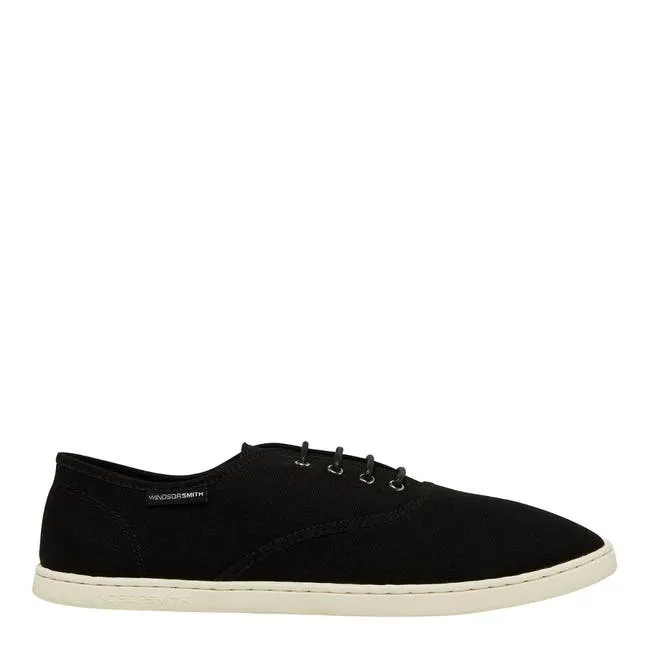 Men Stanley Black Canvas Shoes Windsor Smith Shoes