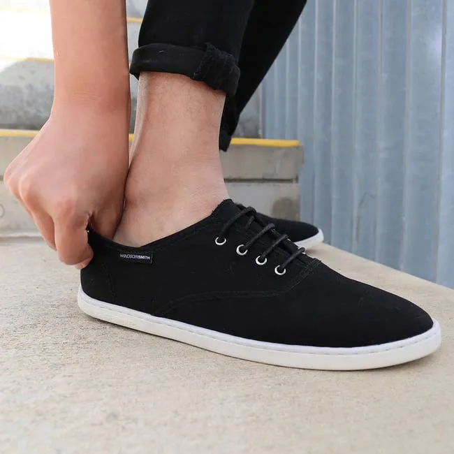 Men Stanley Black Canvas Shoes Windsor Smith Shoes