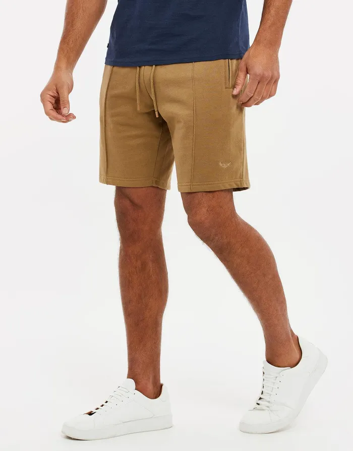 Men Stone Fleece Sweat Shorts Stone Threadbare Shorts