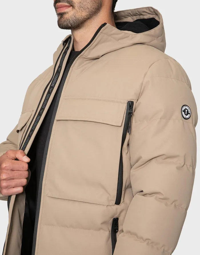 Men Stone Hooded Utility Coat Stone Threadbare Jacket and Coats Men Stone Hooded Utility Coat Stone Threadbare Jacket and Coats