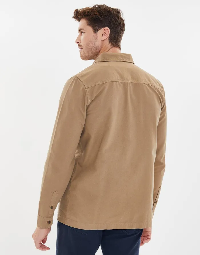 Men Stone Long Sleeve Shirt Stone Threadbare Shackets Men Stone Long Sleeve Shirt Stone Threadbare Shackets