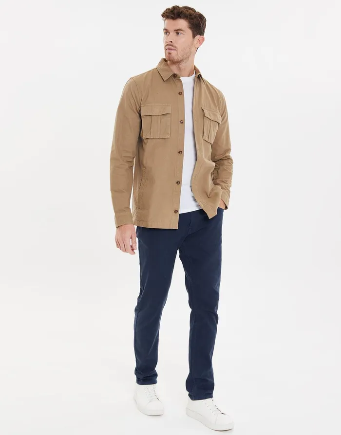 Men Stone Long Sleeve Shirt Stone Threadbare Shackets Men Stone Long Sleeve Shirt Stone Threadbare Shackets