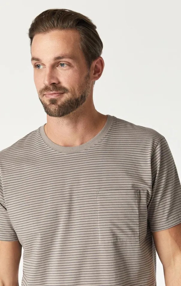 Men Striped TShirt In Moon Rock Mavi Jeans TShirts Men Striped TShirt In Moon Rock Mavi Jeans TShirts