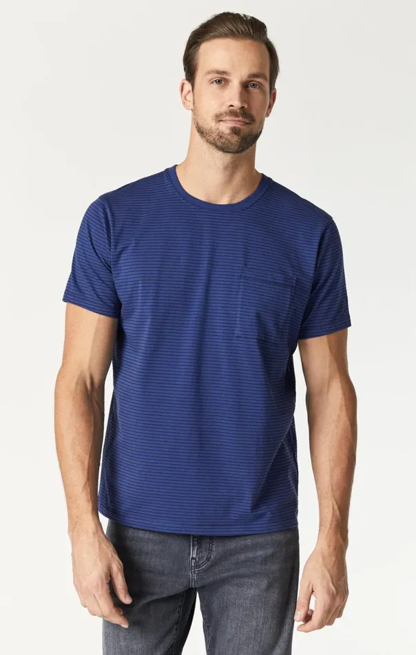 Men Striped TShirt In Twilight Blue Mavi Jeans TShirts