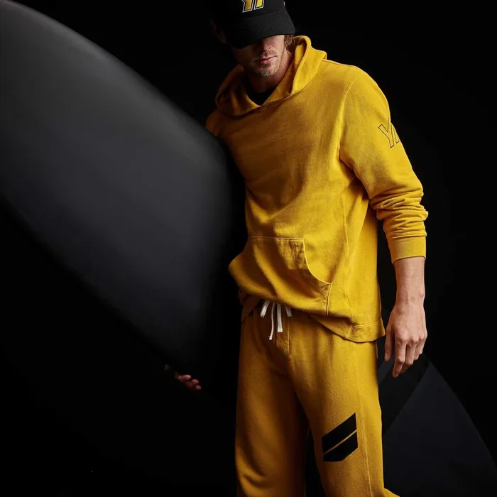 Men Sweat TopsBottoms James Perse French Terry Pullover Hoodie Crocus Yellow