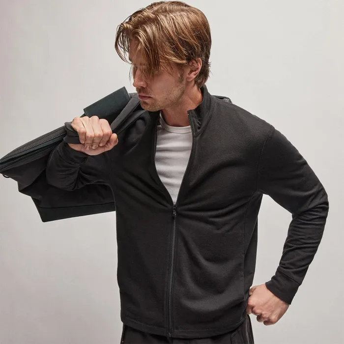 Men Sweat TopsBottoms James Perse French Terry Zip Up Black