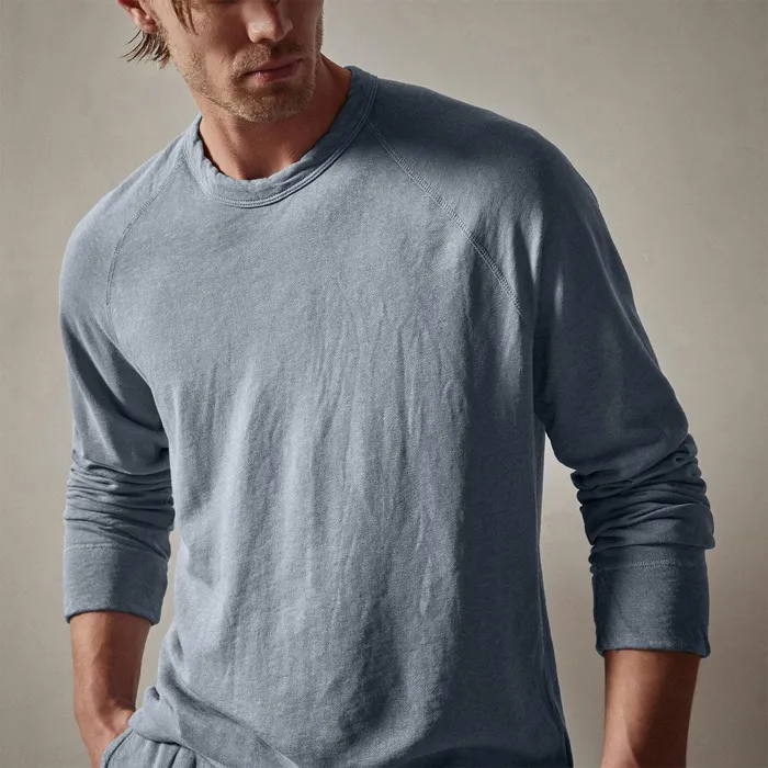 Men Sweat TopsBottoms James Perse Vintage French Terry Sweatshirt Bluestone Pigment