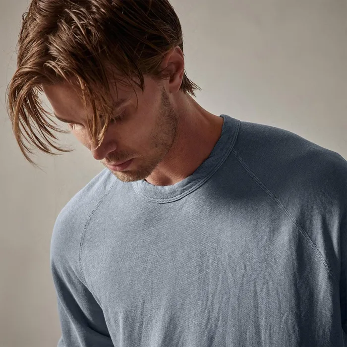 Men Sweat TopsBottoms James Perse Vintage French Terry Sweatshirt Bluestone Pigment