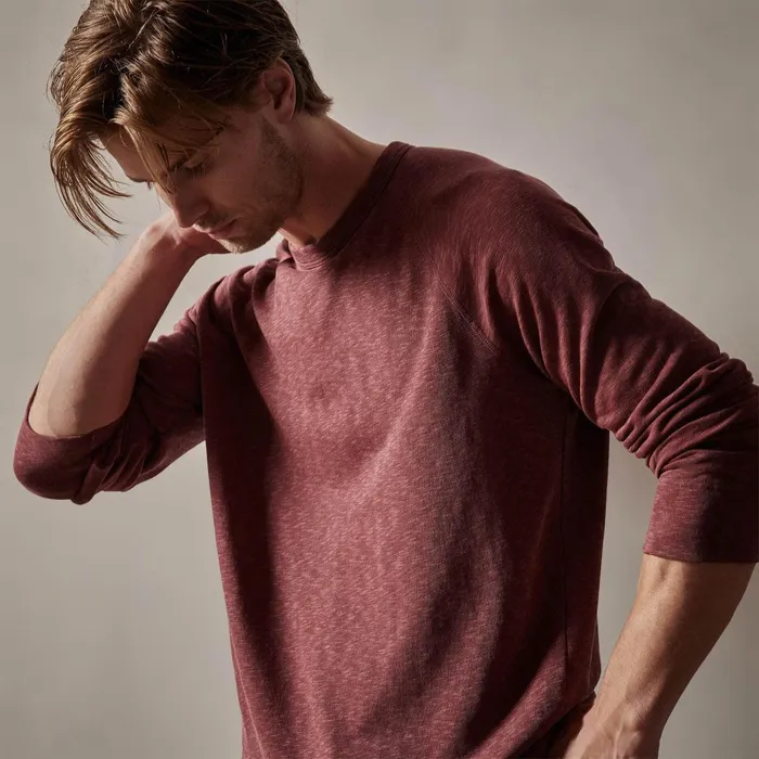 Men Sweat TopsBottoms James Perse Vintage French Terry Sweatshirt Claret Pigment