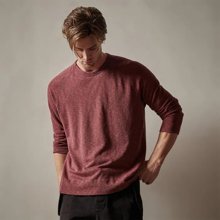 Men Sweat TopsBottoms James Perse Vintage French Terry Sweatshirt Claret Pigment