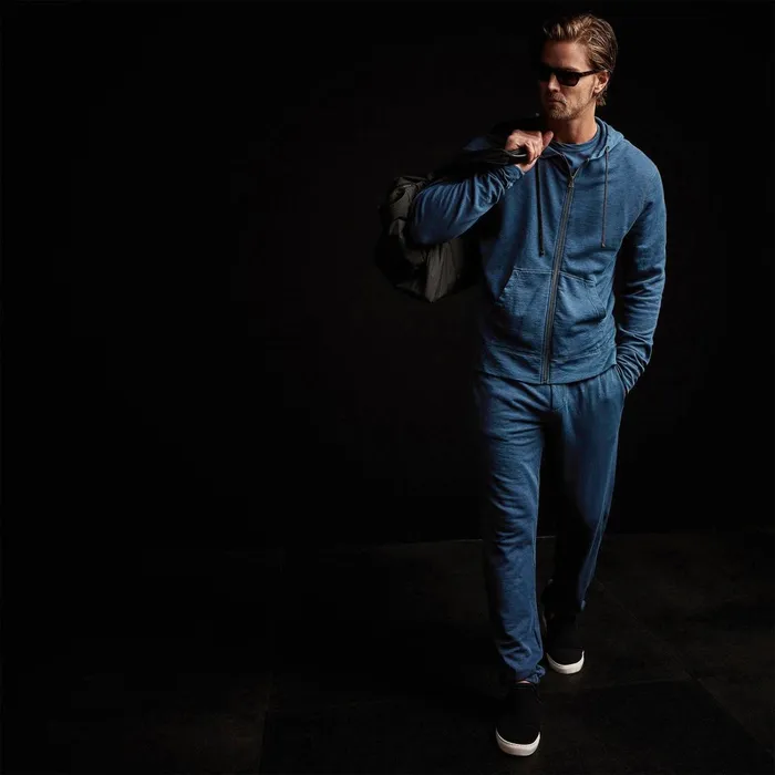 Men Sweat TopsBottoms James Perse Vintage French Terry Zip Up Hoodie Lake Pigment