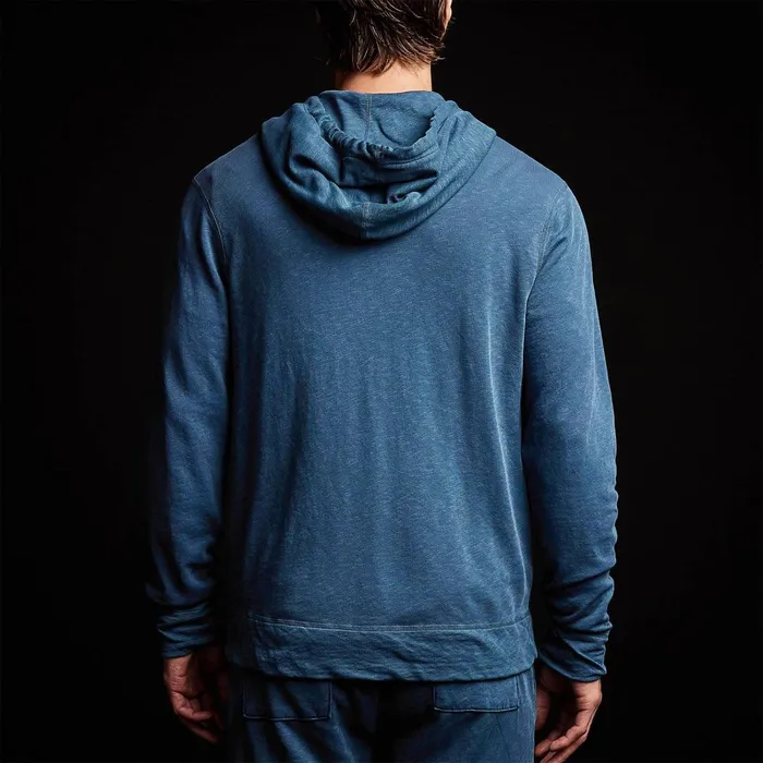 Men Sweat TopsBottoms James Perse Vintage French Terry Zip Up Hoodie Lake Pigment