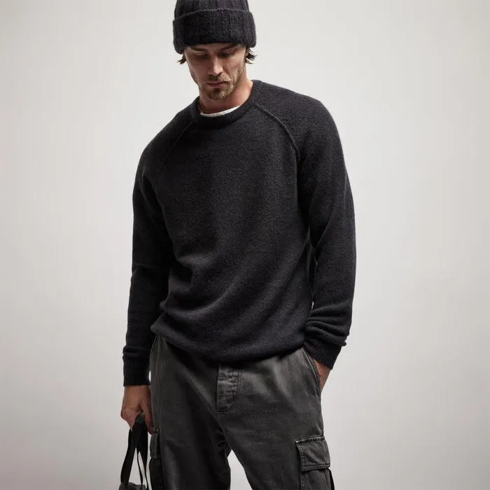 Men Sweaters James Perse Mid Gauge Cashmere Sweatshirt Black