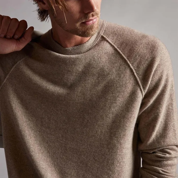 Men Sweaters James Perse Recycled Cashmere Raglan Coyote